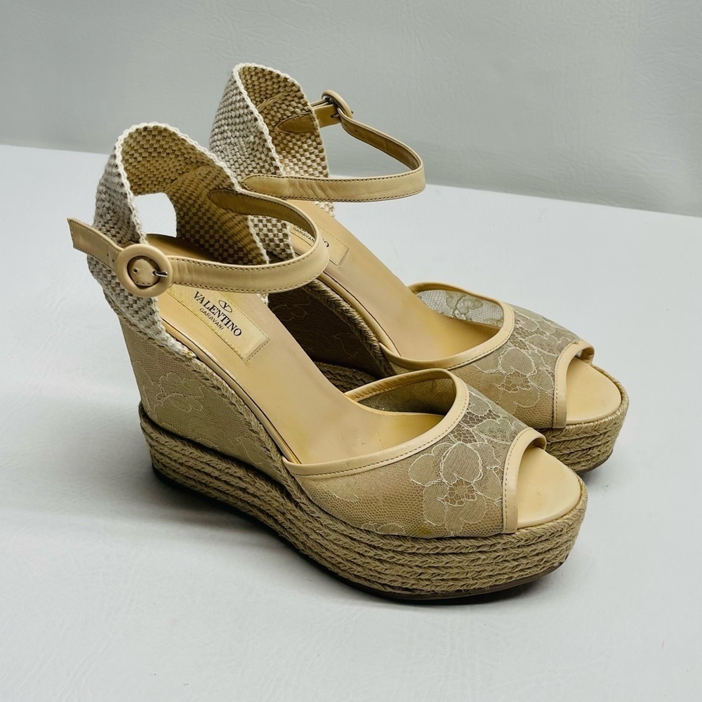 Valentino Lace Platform Wedges size 40/ 9